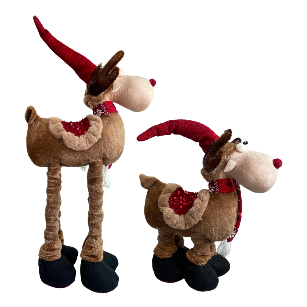 Reno Navideño Patilargo Muñeco Decorativo 60 cm - Imagen 3