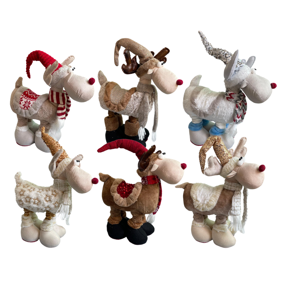 Reno Navideño Patilargo Muñeco Decorativo 60 cm