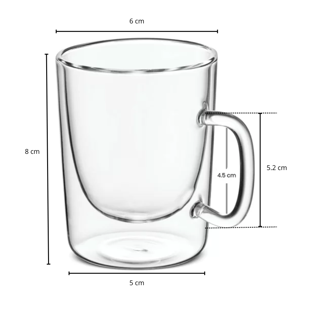 Pack de 2 Tazas Alta Recta Doble Pared de Vidrio 90 ml - Imagen 6