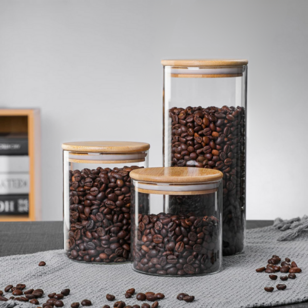 Frasco de Vidrio Borosilicato con Tapa de Bambú 950 ml - Imagen 4
