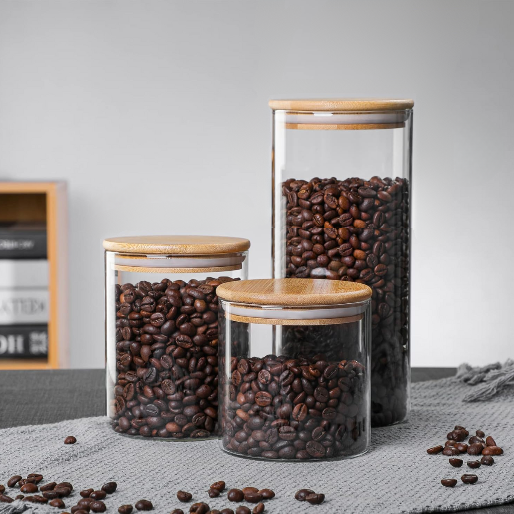 Frasco de Vidrio Borosilicato con Tapa de Bambú 950 ml - Imagen 4