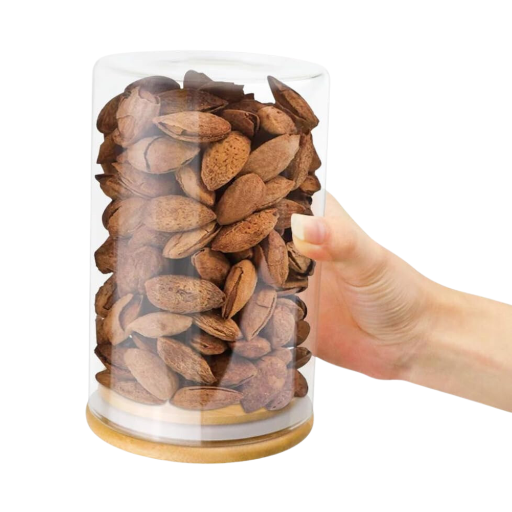 Frasco de Vidrio Borosilicato con Tapa de Bambú 550 ml - Imagen 4