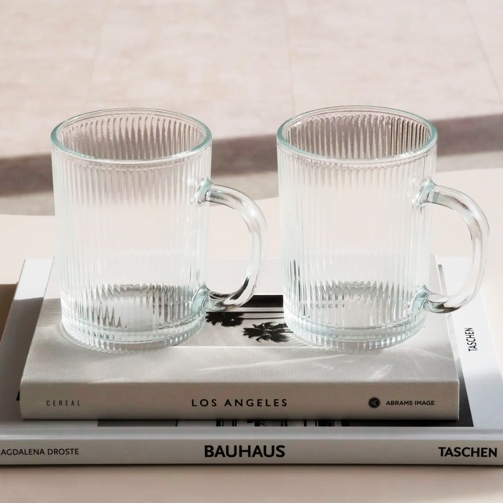 Set de 6 Tazas Acanaladas de Vidrio 310 ml - Imagen 8