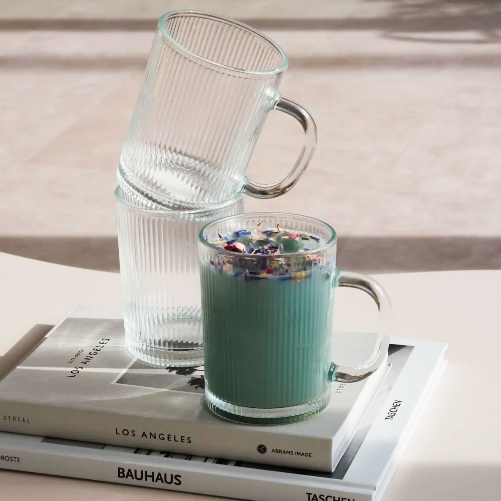 Set de 6 Tazas Acanaladas de Vidrio 310 ml - Imagen 6
