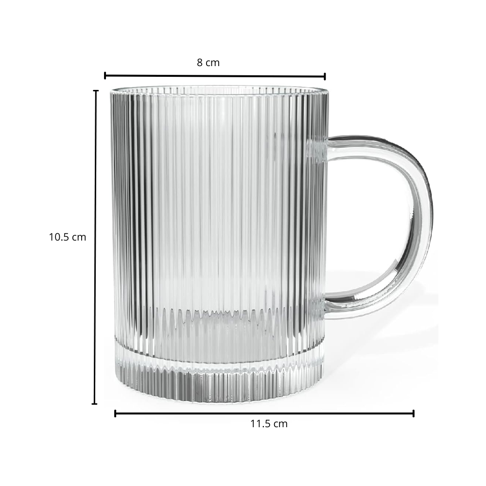 Set de 6 Tazas Acanaladas de Vidrio 310 ml - Imagen 9