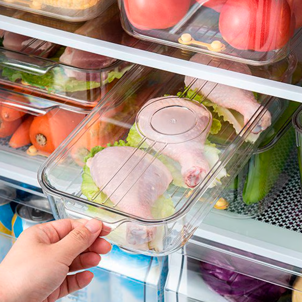 Caja de Almacenamiento Alta para Refrigerador con Drenaje 20 cm - Imagen 2
