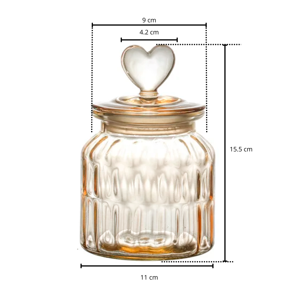 Frasco de Vidrio con Tapa de Corazón 650 ml - Imagen 5