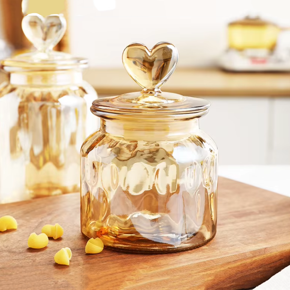 Frasco de Vidrio con Tapa de Corazón 650 ml - Imagen 2