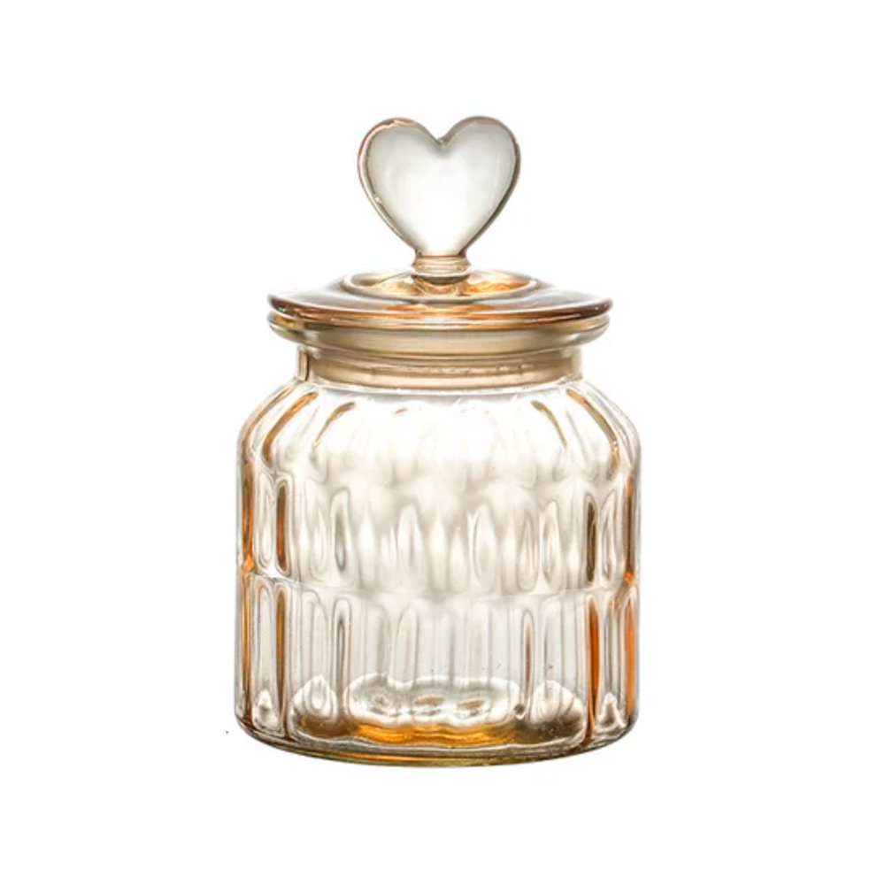 Frasco de Vidrio con Tapa de Corazón 650 ml