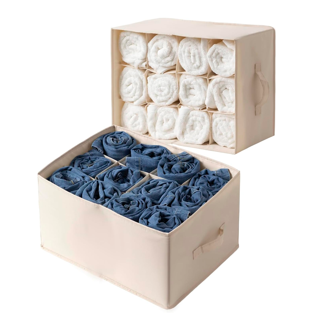 Pack de 2 Organizadores Plegable para ropa de 12 Divisiones