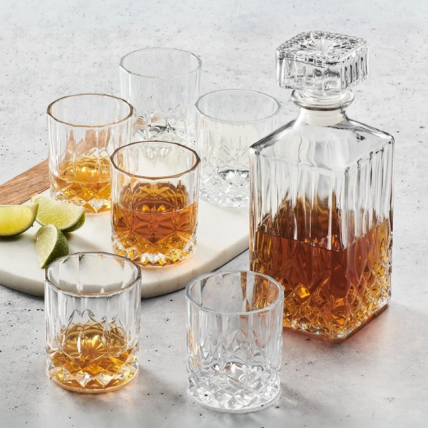 Kit Licorera para Whisky de 1000 ml y Vasos de Vidrio - Imagen 2
