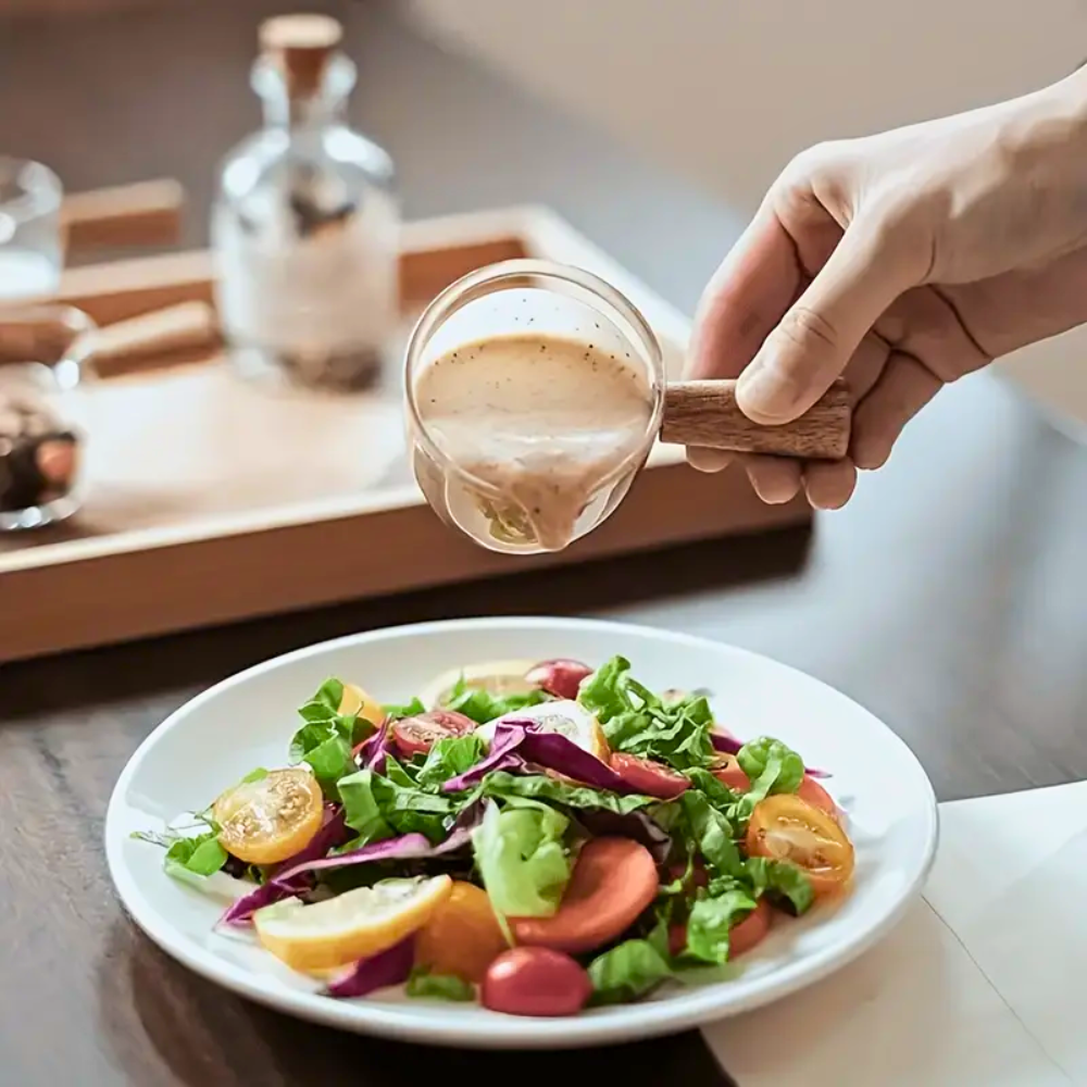 Taza Medidora Doble Boquilla con Mango de Madera 75ml - Imagen 6