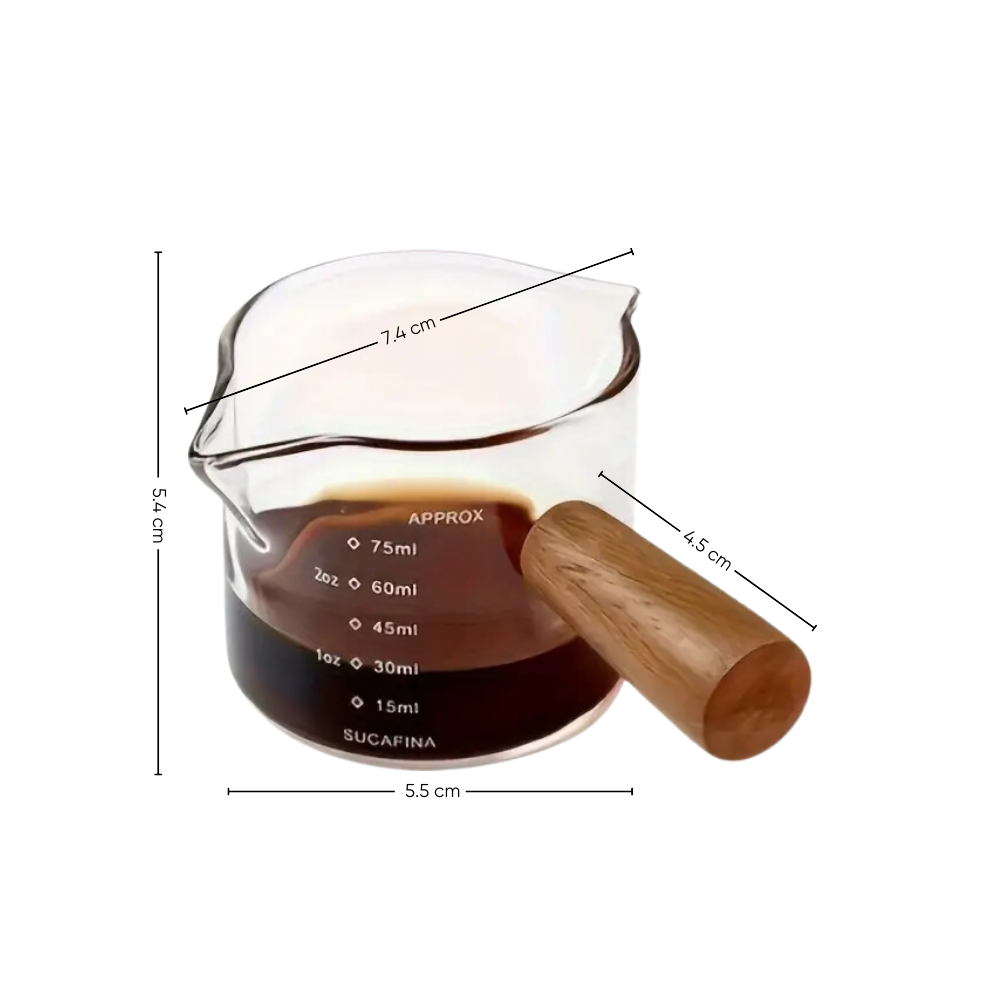 Taza Medidora Doble Boquilla con Mango de Madera 75ml - Imagen 9