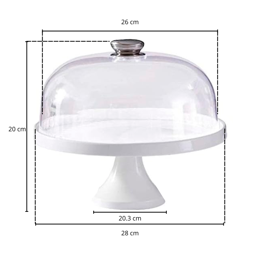 Pedestal para Torta de Cerámica con Tapa de Acrílico - Imagen 5
