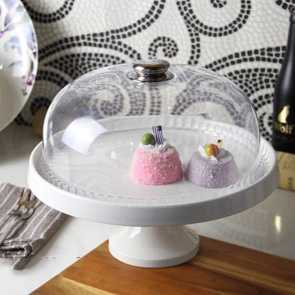 Pedestal para Torta de Cerámica con Tapa de Acrílico - Imagen 2