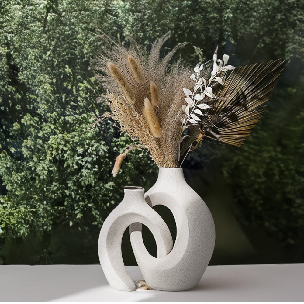 Set de 2 Floreros de Cerámica Forma Circular - Imagen 5