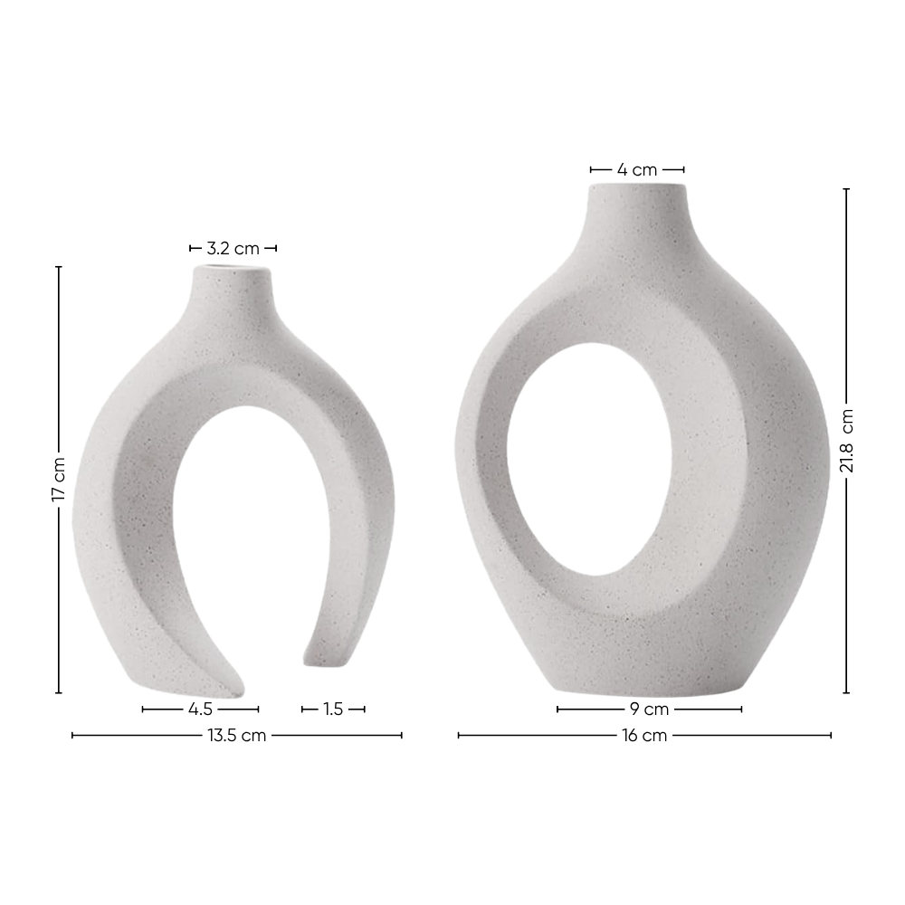 Set de 2 Floreros de Cerámica Forma Circular - Imagen 9