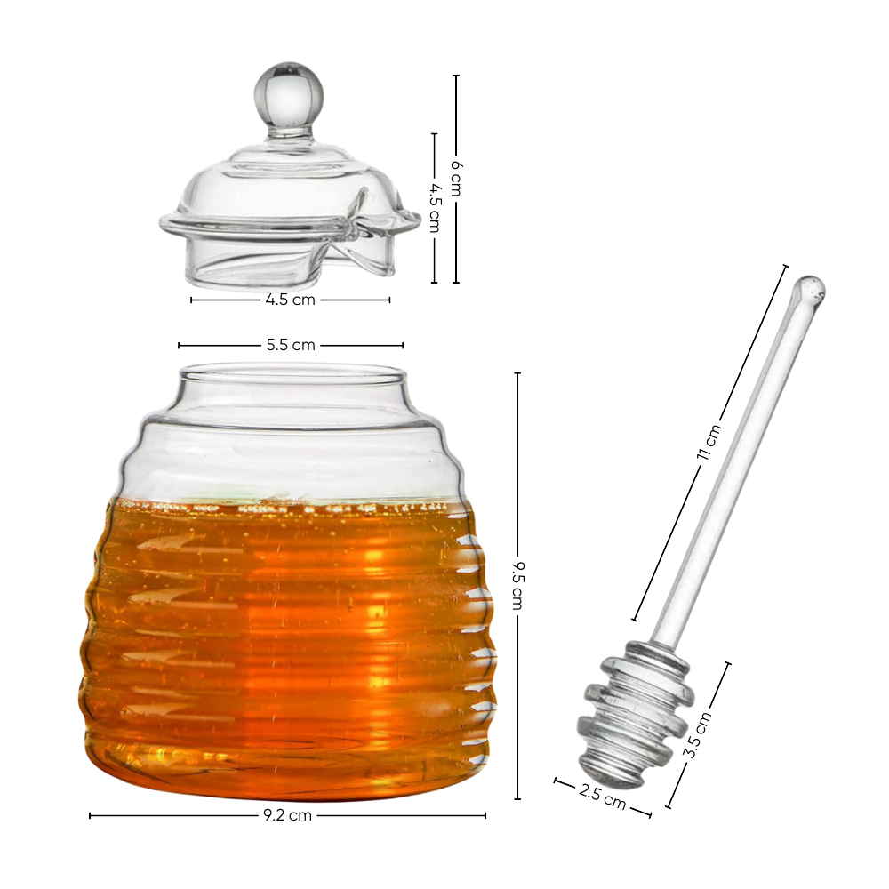 Frasco para Miel con Cuchara y Tapa de Vidrio Borosilicato 450 ml - Imagen 6