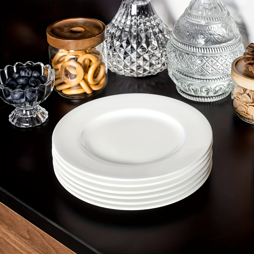 Set 6 Platos de Cerámica Blanco Acabado Brilloso - Imagen 2