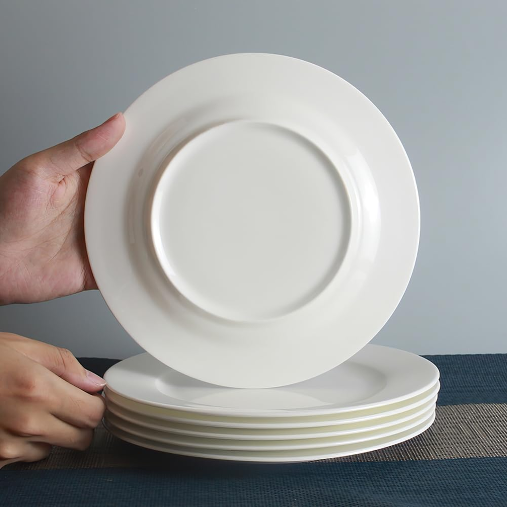 Set 6 Platos de Cerámica Blanco Acabado Brilloso - Imagen 4