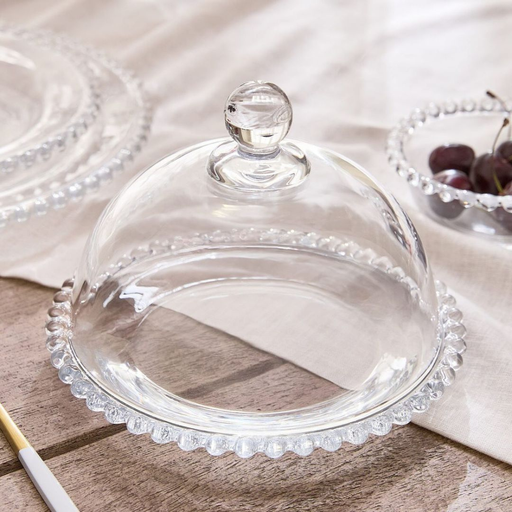 Cúpula y Plato de Vidrio con Cuencas para Dulces - Imagen 2