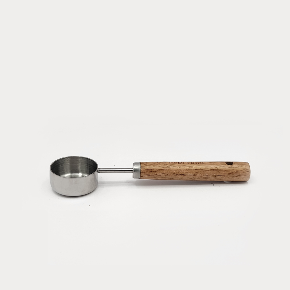 Cuchara Dosificadora de Acero para Café con Mango de Madera - Imagen 5