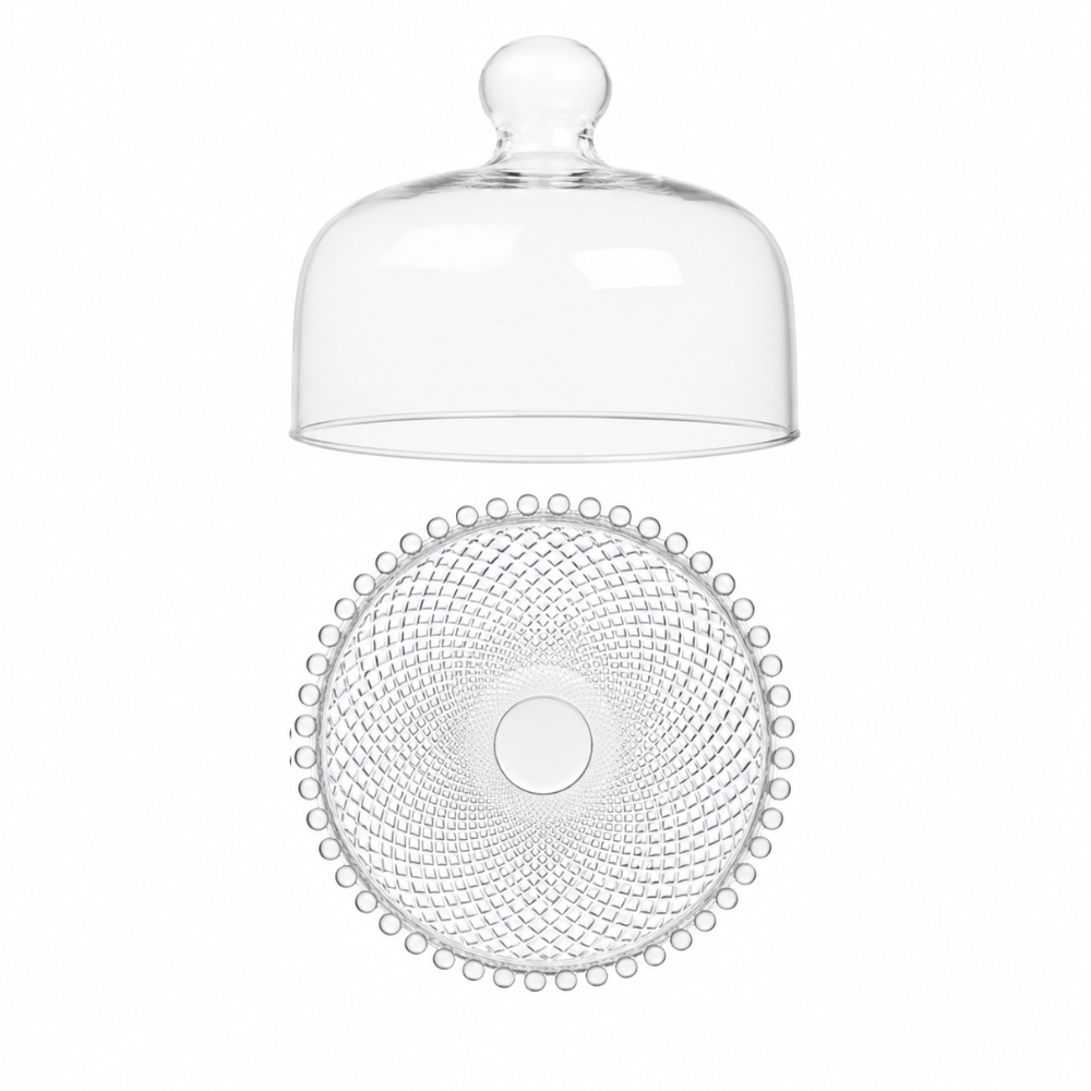 Quesera de Vidrio con Borde de Cuencas
